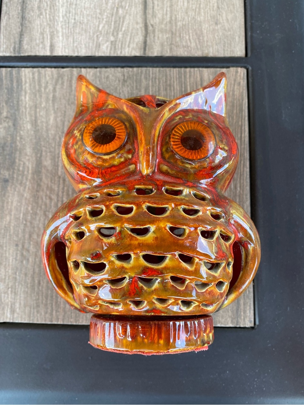 Mid-Century Ceramic Owl Luminary